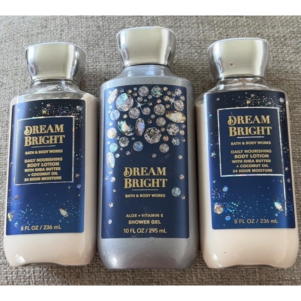 3 Pc LOT Bath & Body Works Dream Bright Shower Gel Body Lotion Cream Moisturizer